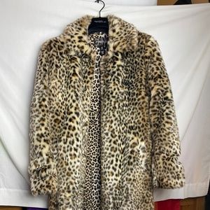 H&M x Giambattista Valli Faux Fur Leopard Coat XS